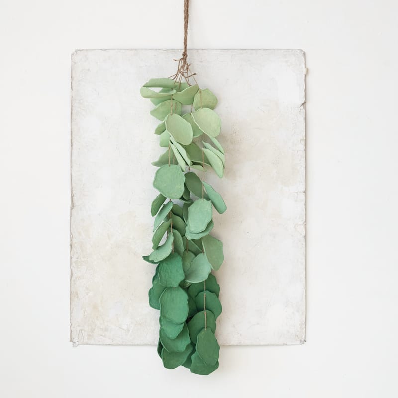 Hand-Painted Paper Mache Eucalyptus Bunch Wall Hanging - 11.0"L x 5.5"W x 53.0"H