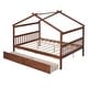 preview thumbnail 32 of 43, Full Size Wooden House Bed with Drawers