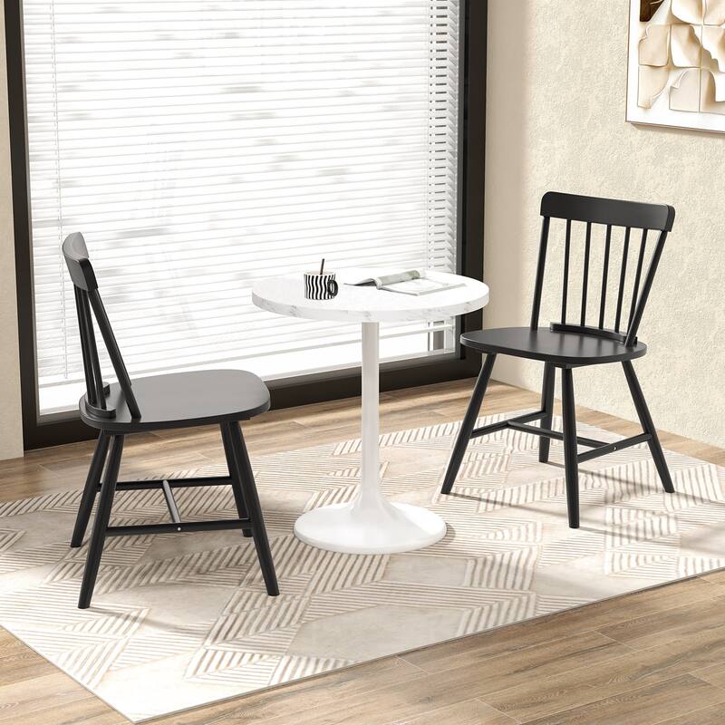 Gymax Dining Chairs Set of 4 Farmhouse Kitchen Chair w/ Rubber Wood