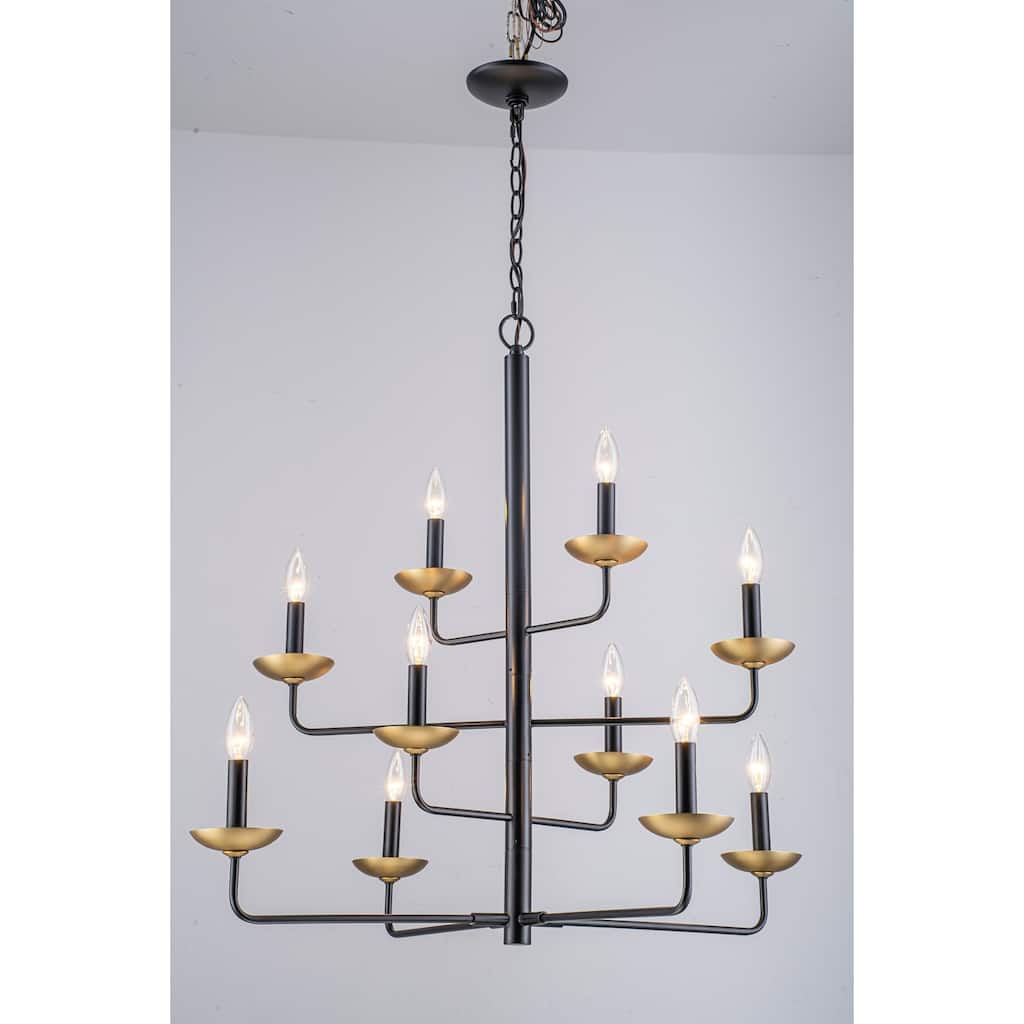 Modern Vintage 10-Light 4-Tier Candelabra Chandelier