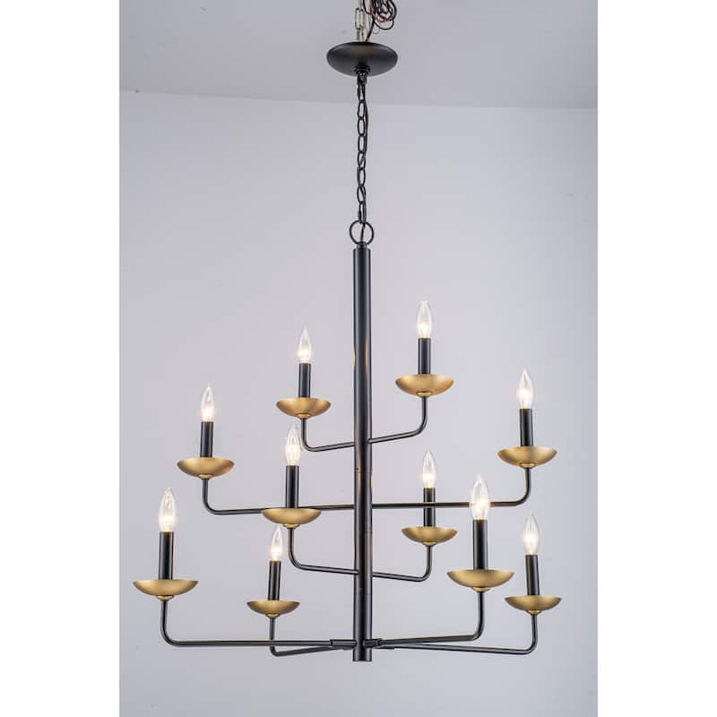Modern Vintage 10-Light 4-Tier Candelabra Chandelier