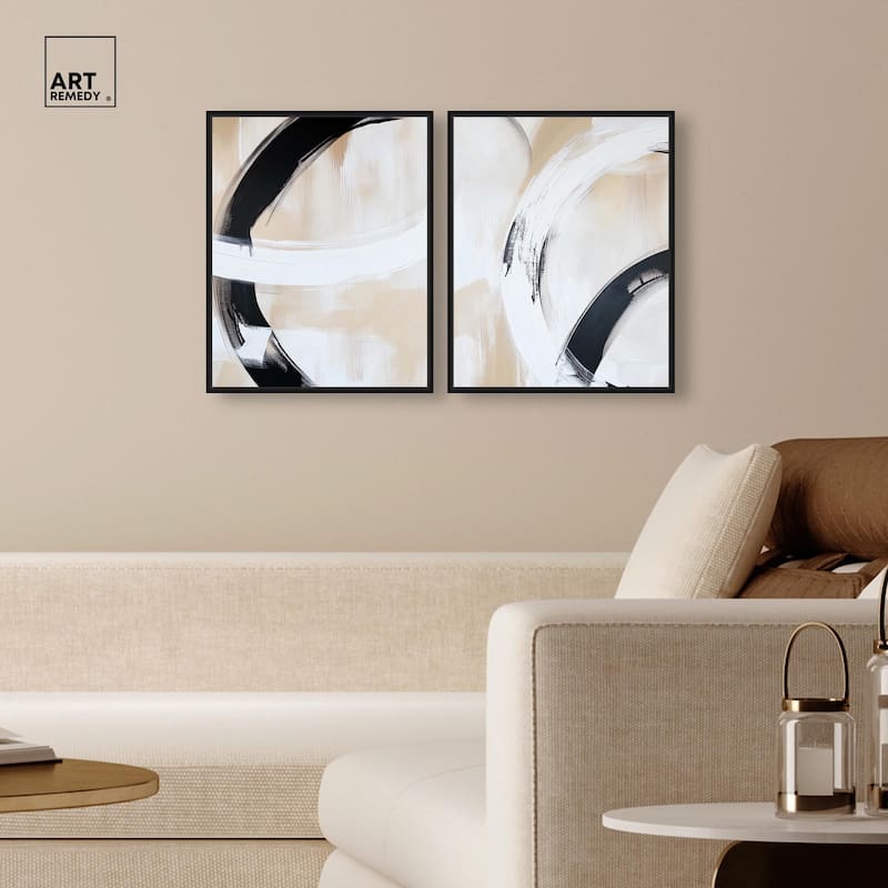 Neutral Interplay II Canvas Set of 2 by Art Remedy