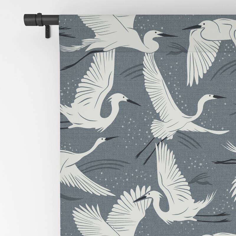 Blackout Soaring Wings Steel Blue Grey Made-to-Order Curtain Panel (One Panel)