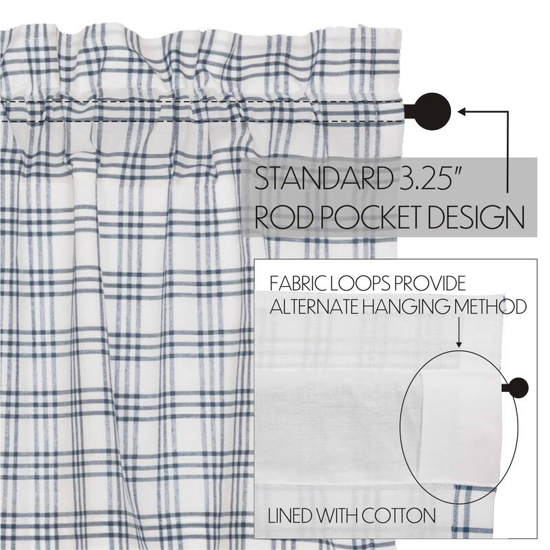Sawyer Mill Charcoal Plaid Prairie Short Panel Set of 2