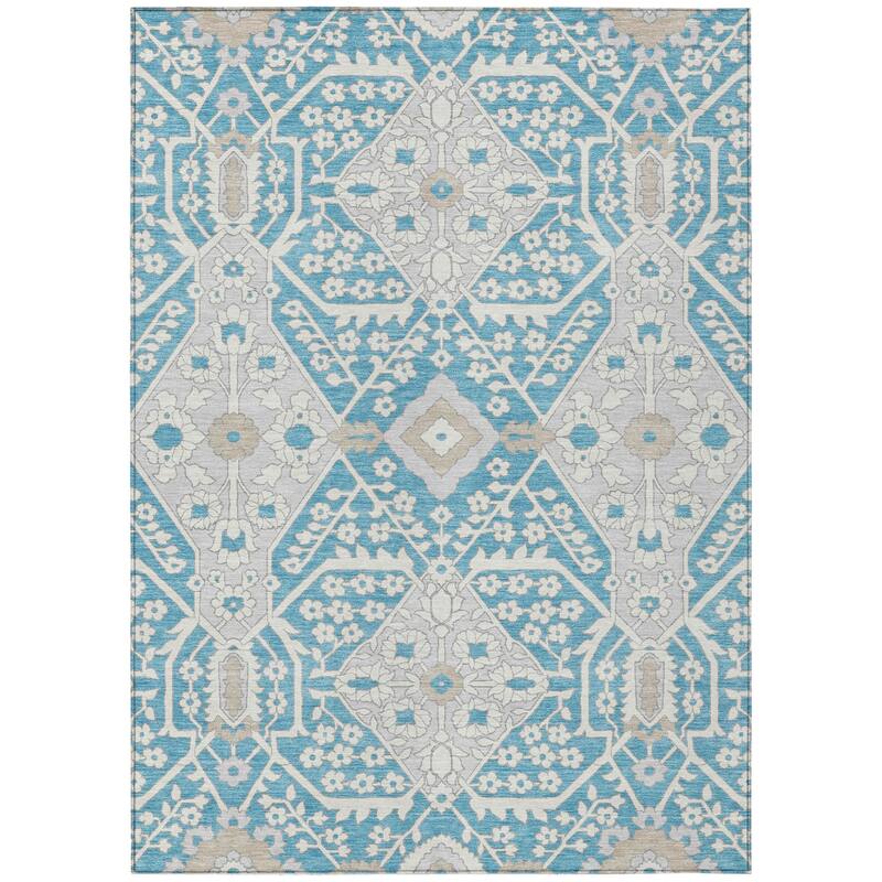 HomeRoots Floral Transitional Rectangle Outdoor Rug