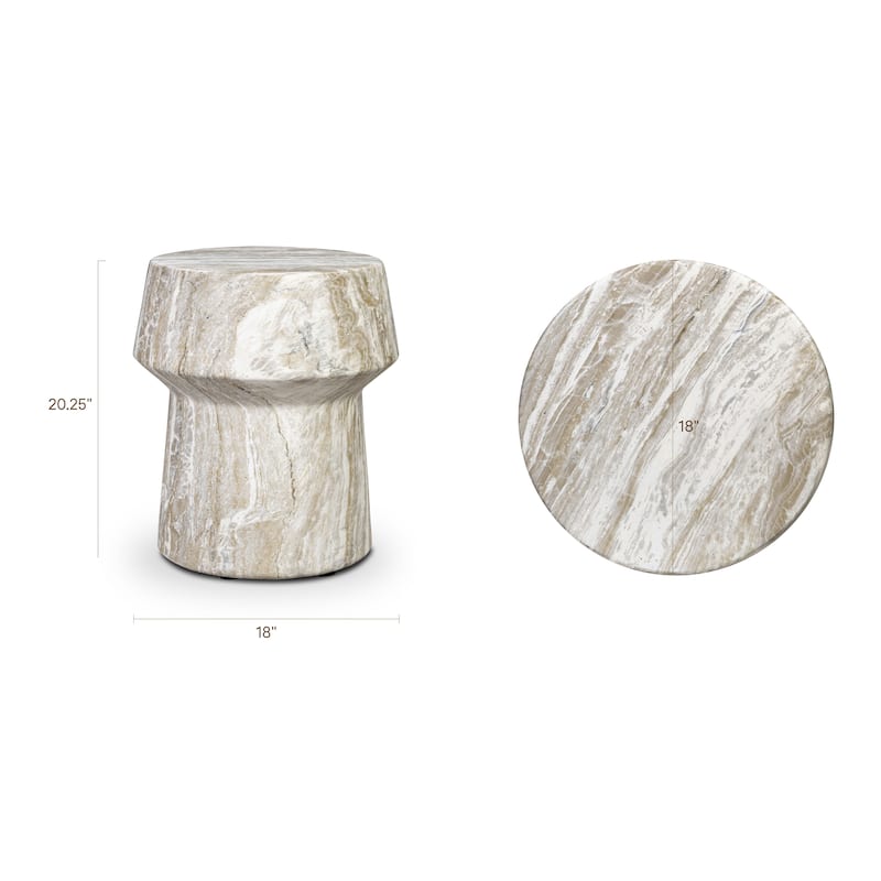 Zyra Concrete Side Table with Stone Texture Finish