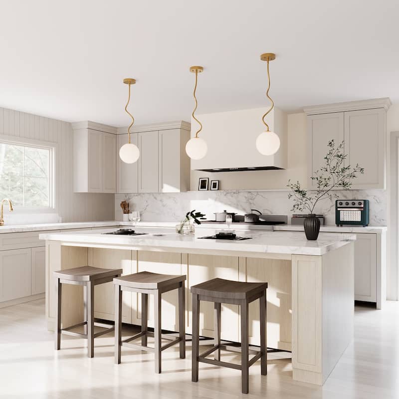Acroma Globe Pendant with White Jade Glass