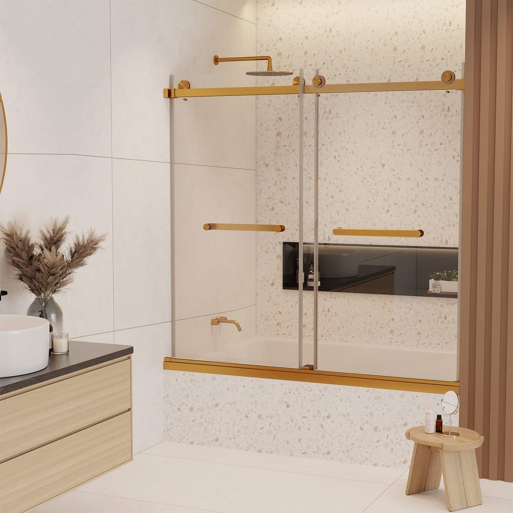 Fine Fixtures 60" Frameless Double Sliding Tub Door - 60" x 66"