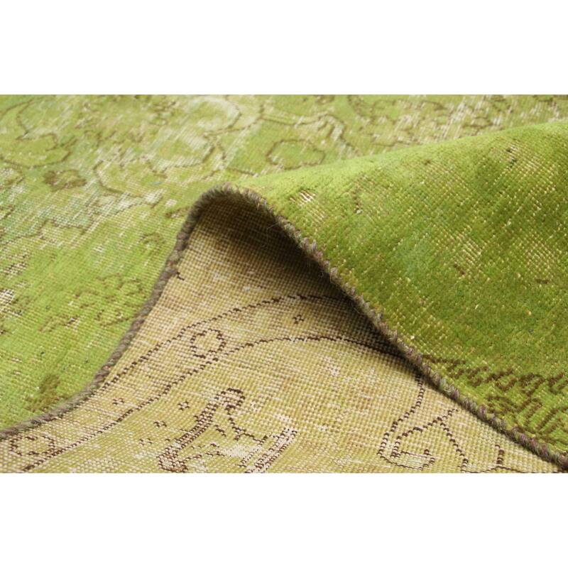 ECARPETGALLERY Hand-knotted Color Transition Lime Wool Rug - 4'4 x 7'4