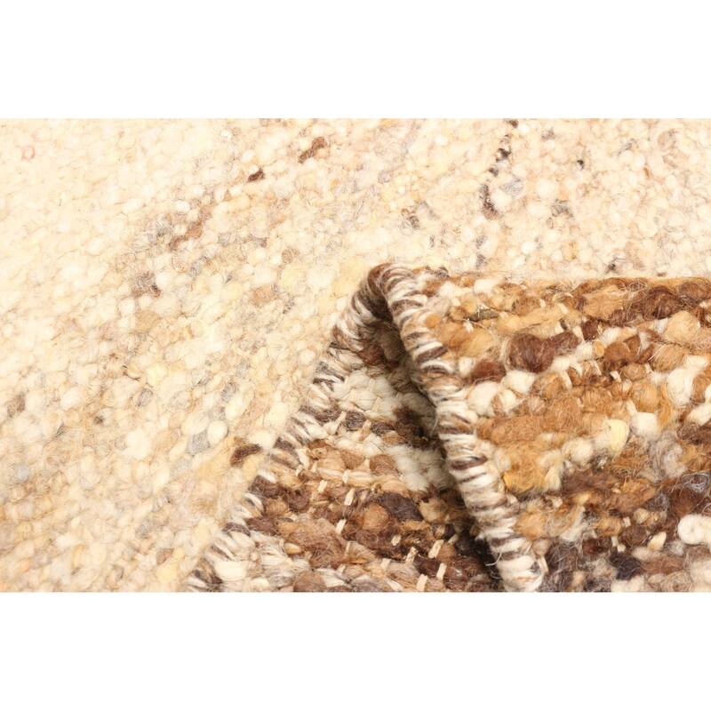 ECARPETGALLERY Braid weave Sienna Cream Wool Rug - 5'3 x 7'3