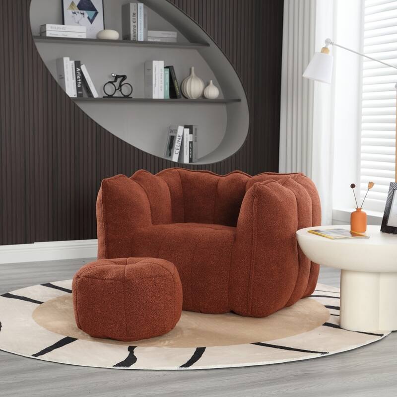 Soft Comfortable Bean Bag Chair with Footstool for living room and bedroom