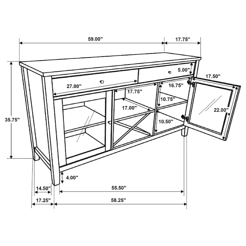 Hollis 2-door Dining Sideboard Buffet Storage Cabinet White