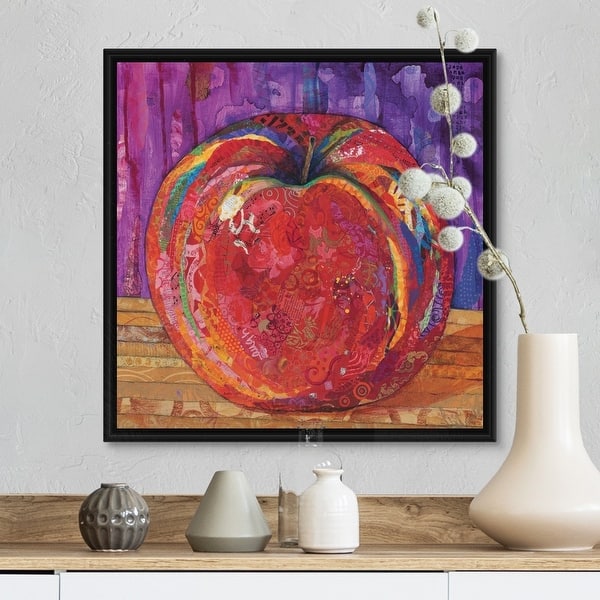 Apple Black Float Frame Canvas Art Overstock 25498591
