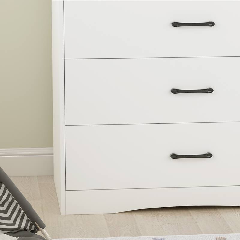 Kerrogee 3-Drawer Dresser with Changing Table - Grey/White/Black