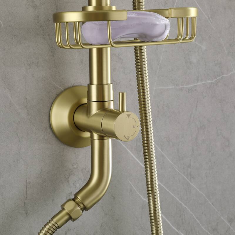 Matte Black Showerhead Rain Shower System with Valve
