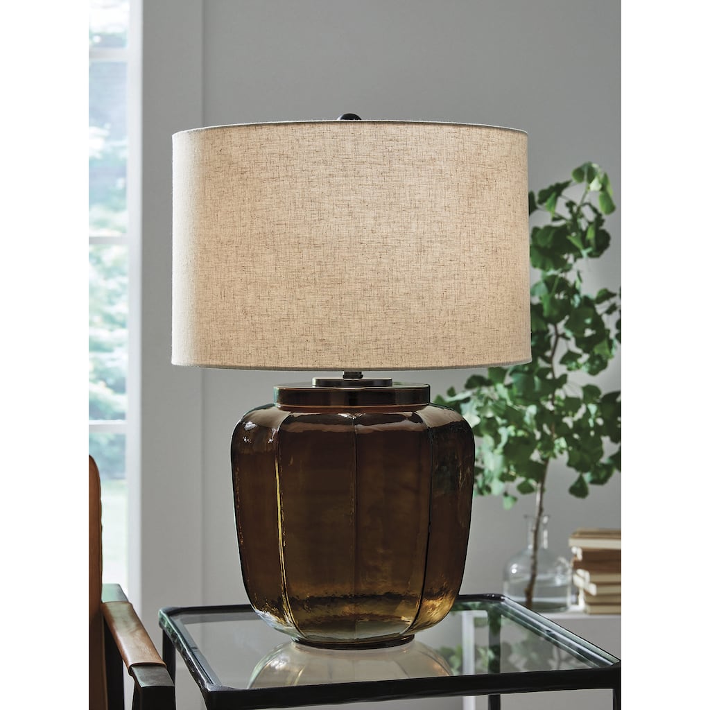 Signature Design by Ashley Bainmore Brown Table Lamp - 19" W x 19" D x 28" H