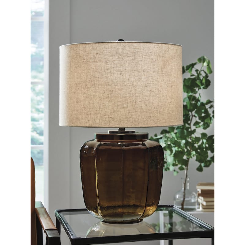 Signature Design by Ashley Bainmore Brown Table Lamp - 19" W x 19" D x 28" H