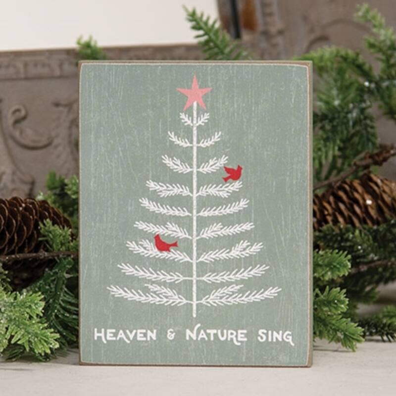 Heaven & Nature Cardinal Christmas Tree Wooden Block - 4.50" x 0.75" x 6"