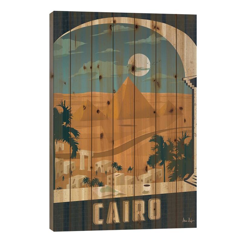 Cairo Print On Wood by IdeaStorm Studios - Multi-Color - 40x26x1.5