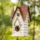 preview thumbnail 2 of 48, Glitzhome 12"H Retro Distressed Painted Solid Wood Cottage Birdhouse