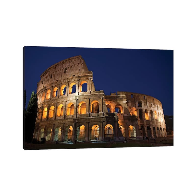 iCanvas "Italy, Rome, Colosseum. Night scene at landmark." by Jaynes Gallery Canvas Print