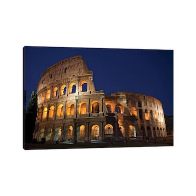iCanvas "Italy, Rome, Colosseum. Night scene at landmark." by Jaynes Gallery Canvas Print