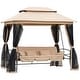 preview thumbnail 2 of 17, Outsunny Tiered Gazebo with 3-person Patio Bench and Mesh Sidewalls