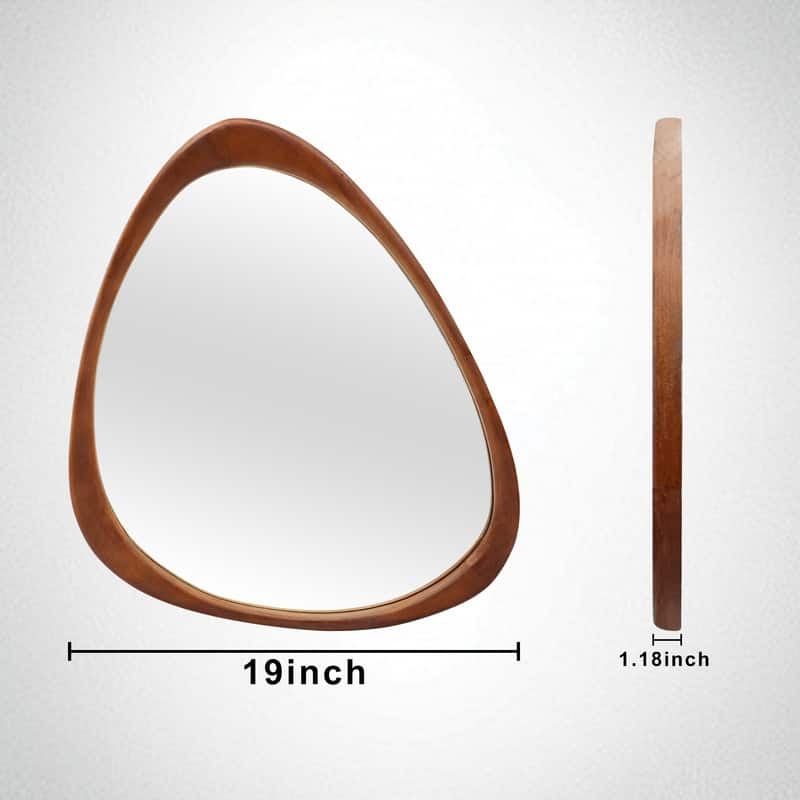 Irregular Mirror Asymmetrical Wood Wall Mirror