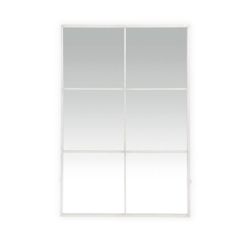 Metal Six Pane Mirror 31.5" x 46.5" - Grey - Small - White