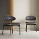 preview thumbnail 1 of 17, Modern Dining Chair 2 Piece Set Ergonomic Foam-Padded Chairs with Curved Backrest - 18.5"Wx18.5"Dx29.13"H Black