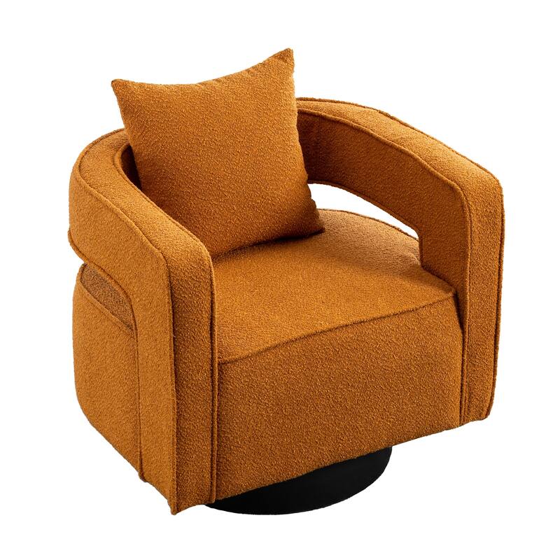 Accent Open Back Chair Modern Comfy Sofa Chair With Base, Club Chair Leisure Arm Chair For Lounge