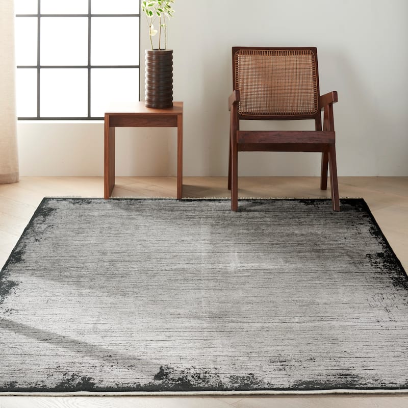 Calvin Klein Balian Bordered Grey/Black Area Rug