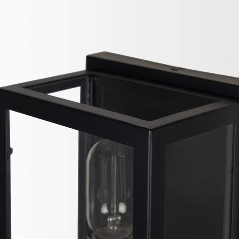 Cairn Matte Black Metal w/ Glass 1-Light Wall Sconce - 7.9L x 5.1W x 10.6H