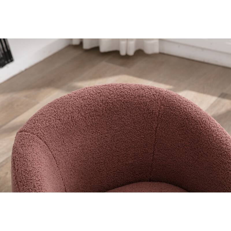 25.60" Swivel Barrel Chair, Modern Small Single Sofa Chair Comfy Round Upholstered Armchair for Living Room Bedroom