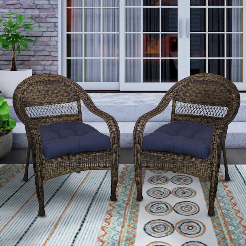 Klear Vu Outdoor U-Shaped Performance Fabric Seat Cushions Set of 2 - Indigo
