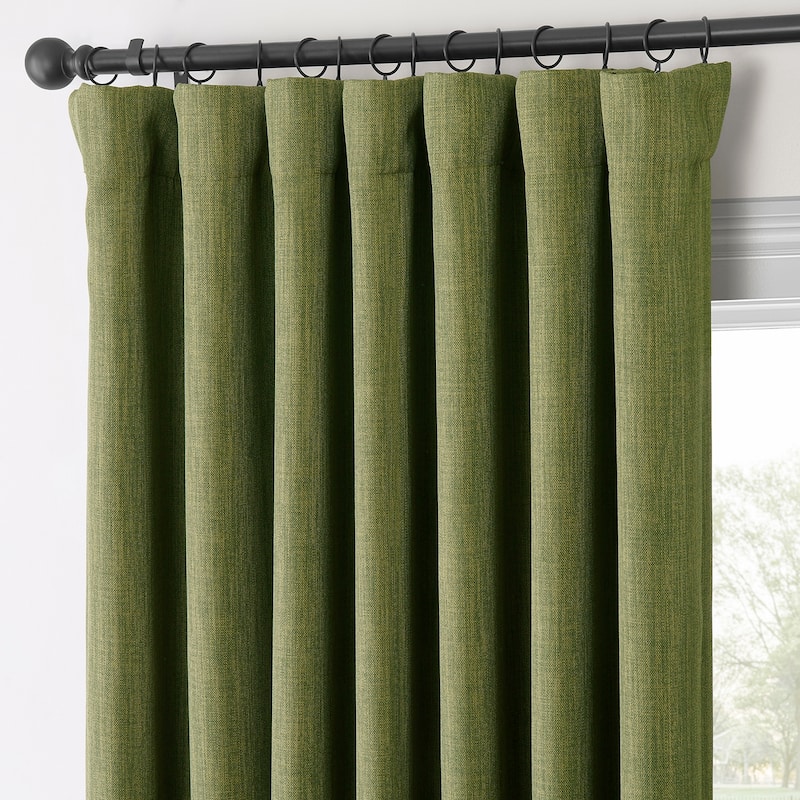 Exclusive Fabrics Faux Linen Extra Wide Room Darkening Curtains (1 Panel)