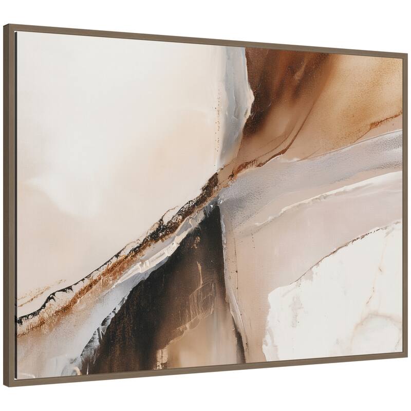 Kate and Laurel Element II by Amy Lighthall Framed Canvas Wall Art Print - 38 x 28 - Gold