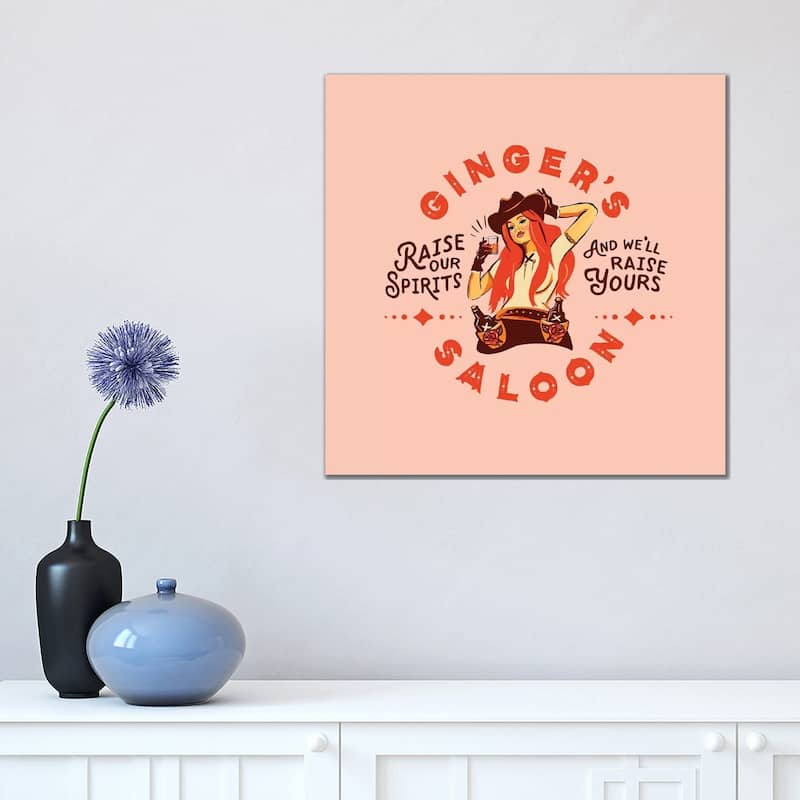 iCanvas "Western Ginger Saloon" by The Whiskey Ginger Canvas Print - 18x18x1.5