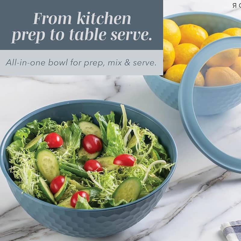 COOK WITH COLOR - 12 Piece Plastic Nesting Bowls - 6 Prep Bowls and 6 Lids, Microwave Safe.