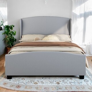 2 Color King Size High Wingback Upholstered Bed - Bed Bath & Beyond ...