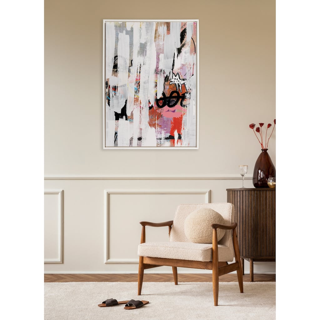 Kate and Laurel Sylvie Beaded Street Art Framed Canvas by Nikki Chu