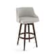 Option Pale Grey Beige Polyester / Brown Wood
