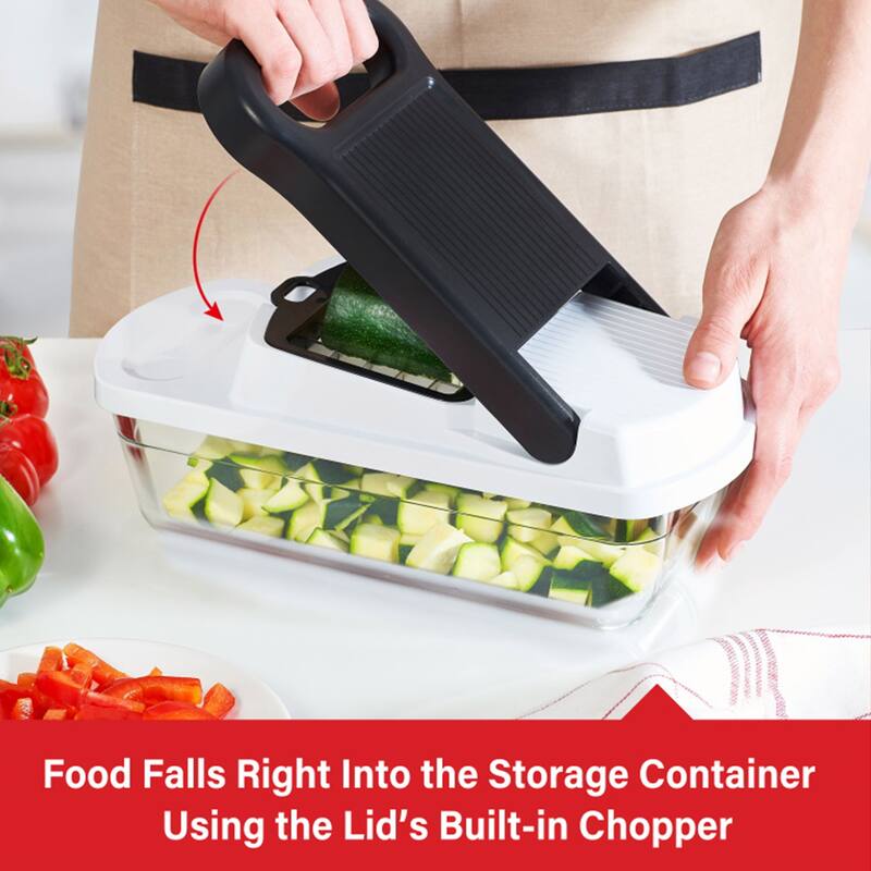 Food Chopper & Vegetable Dicer w/ 6.3 Cup Storage Container