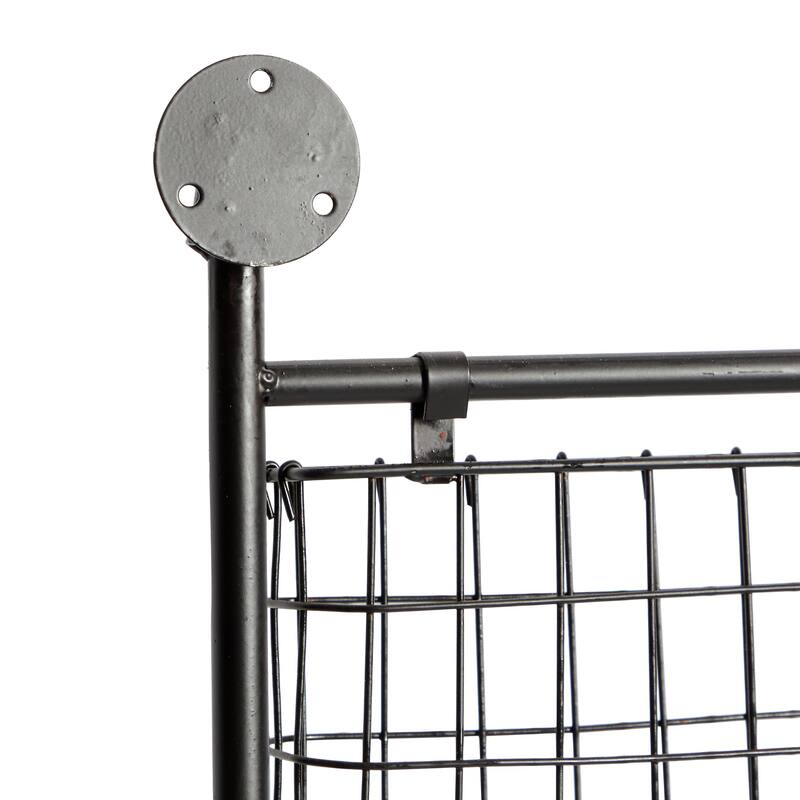 Metal Suspended Wire Basket 5 Slot Magazine Rack Holder with Label Slot - Black - Roche River Decor