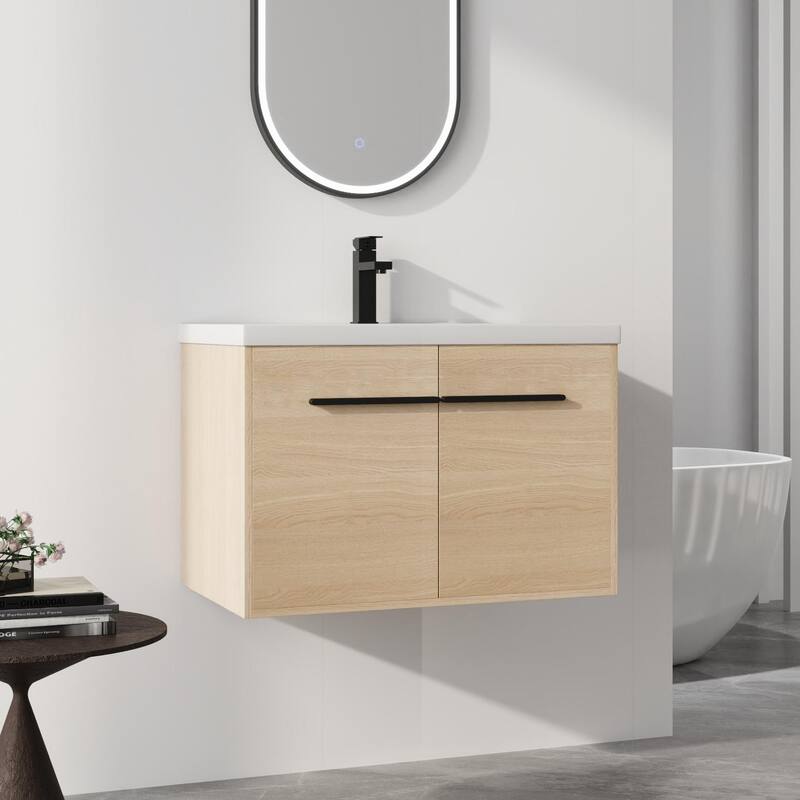 ARTCHIRLY 16/20/24/30/36 Inch Bathroom Vanity With Sink, Floating Bathroom Vanity With Soft Close Door