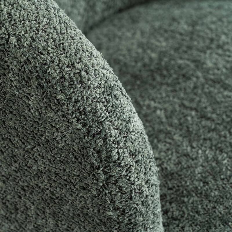 Single Fabric Modern Accent Chair 360 Degree Rotation Swivel Barrel Chairs