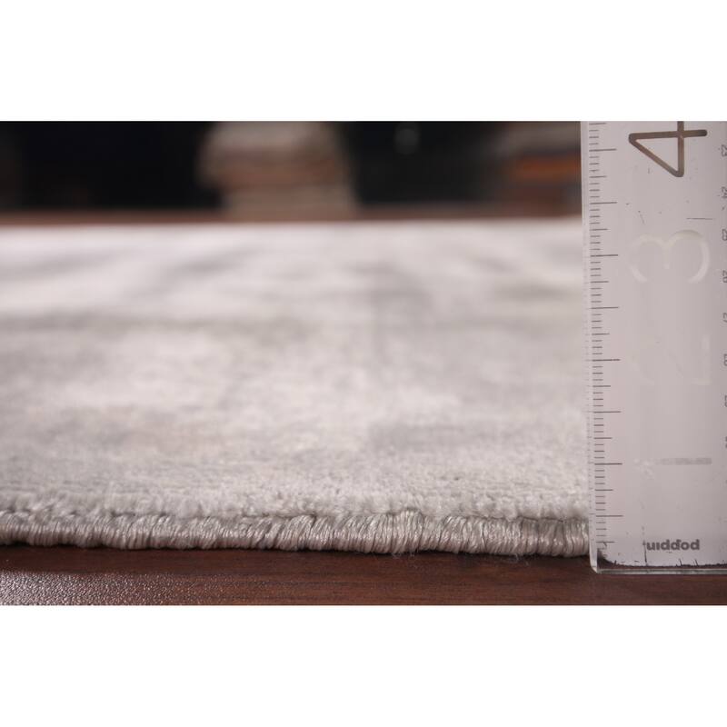 Abstract Indian Area Rug Hand-Knotted Wool Carpet - 5'8"x 7'10"