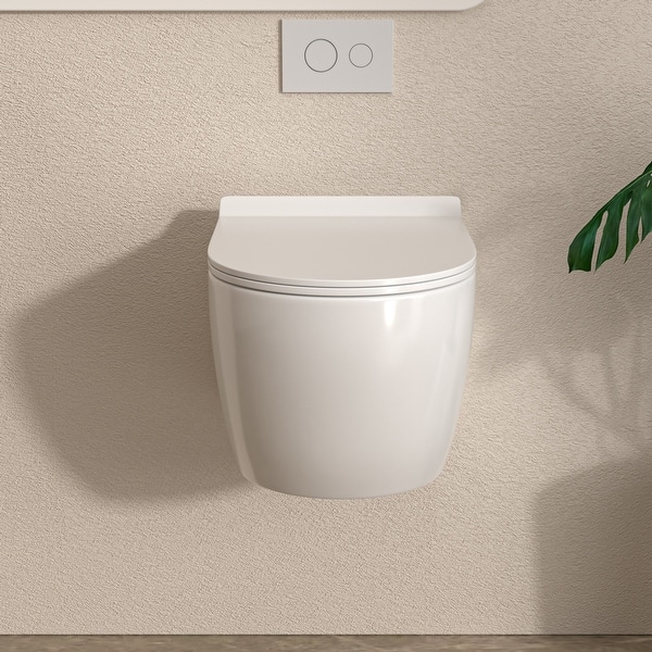 RAK NEW Compact Wall Hung WC With Soft Close Urea Seat At Victorian Plumbing UK