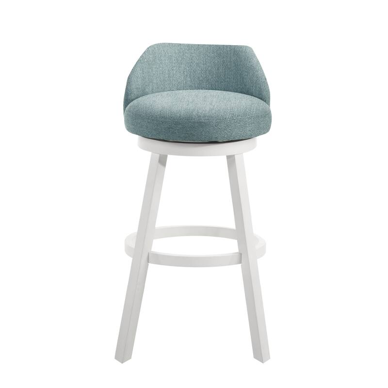 Erika Upholstered Swivel Bar Stool, Counter Height Barstool with Fabric Seat