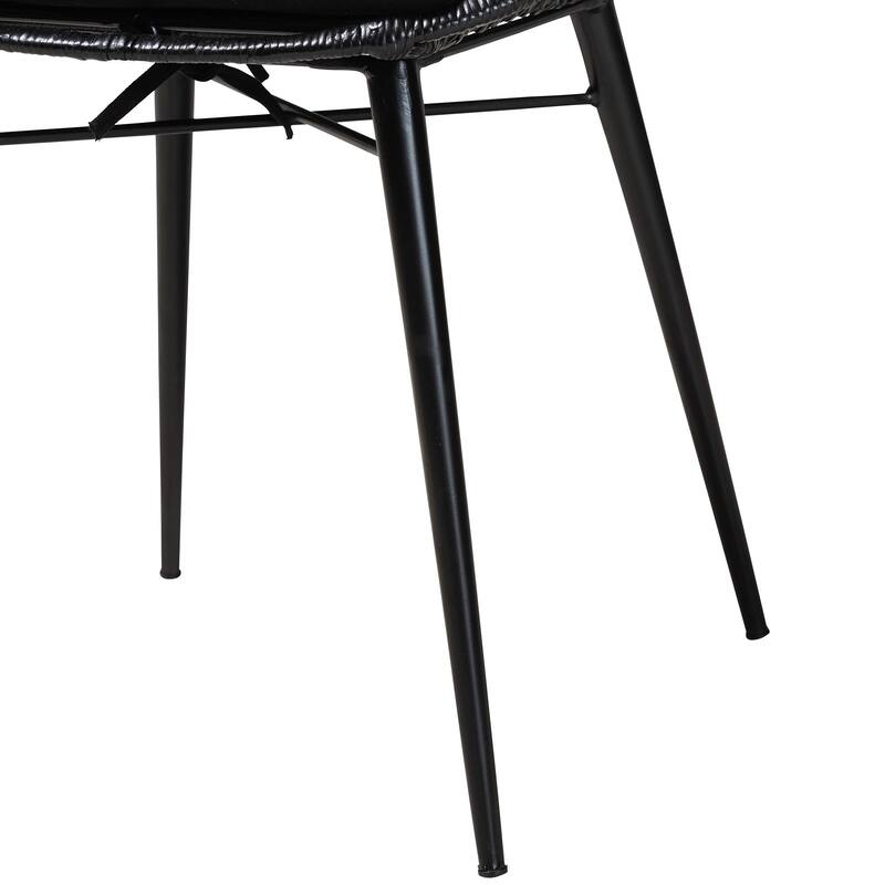 Brenna Modern Bohemian Finished Wood and Rattan Dining Set